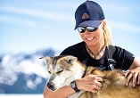 Playing with the dogs in Girdwood, Alaska