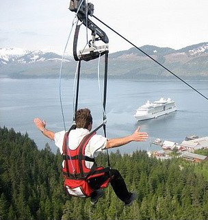 Adventure! Icy Strait zipline in Hoonah, Southeast Alaska